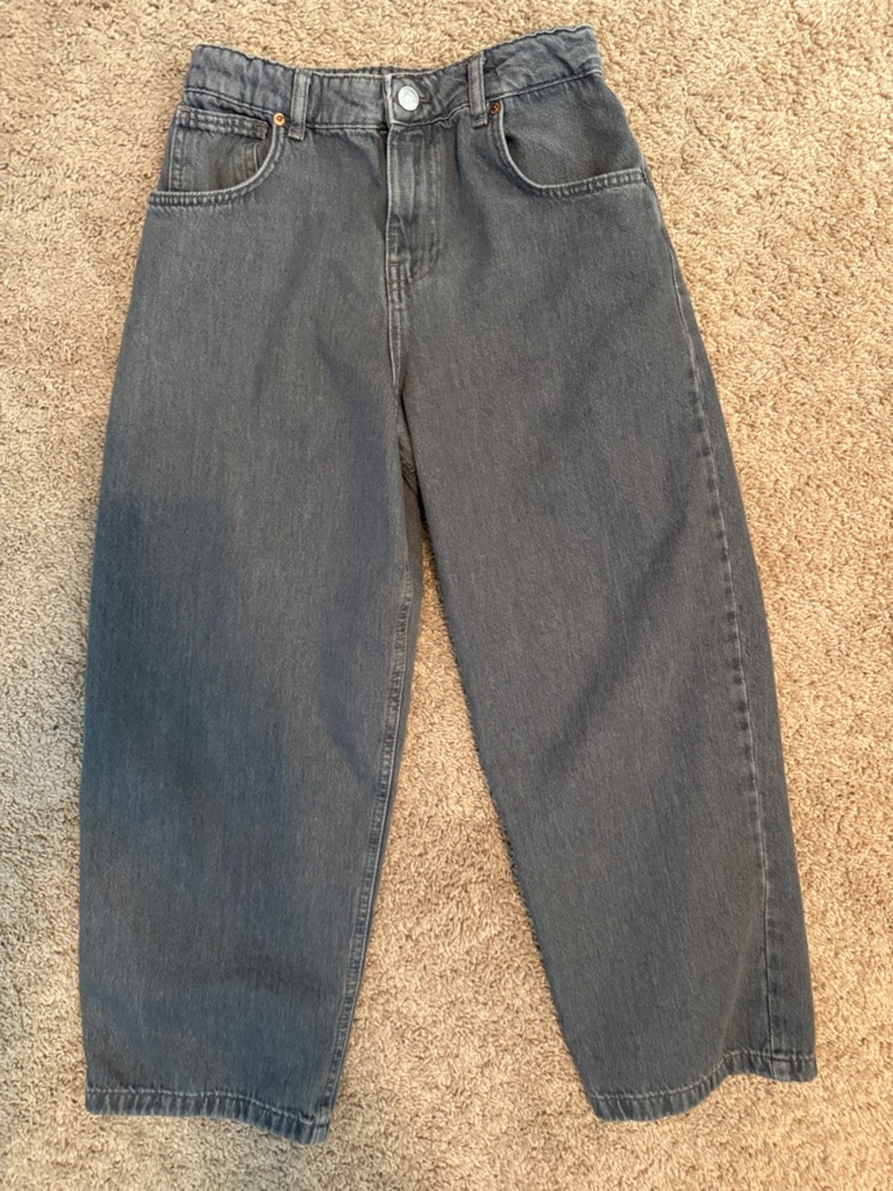 Zara Kids Dark Gray Wide-Leg Jeans